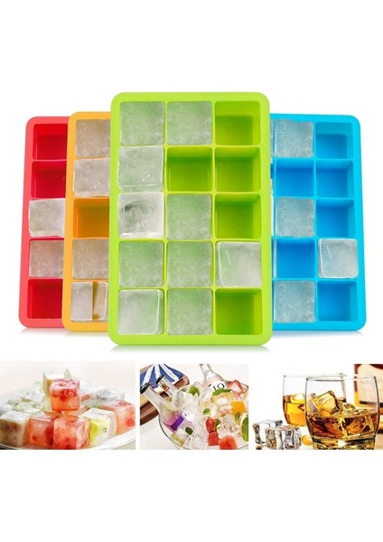 Mor 15 Izgara Silikon Buz Küpü Kalıp Büyük Buz Tepsisi Kalıp Kapaksız Kare Buz Yapım Makinesi Dondurma Kalıp Dayanıklı Yaz Dondurma Araçları (Yurt Dışından) fiyatları