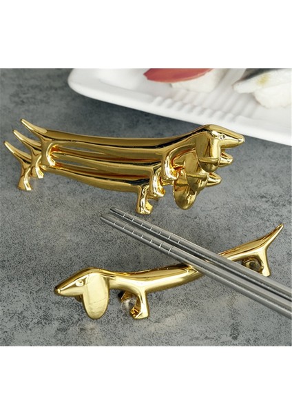 Altın Çubuklarını Sofra Standı Köpek Şekilli Metal Çubuklarını Bıçak Çatal Depolama Yastık Raf Kaşık Standı Ev Mutfak Aksesuarları (Yurt Dışından) modelleri
