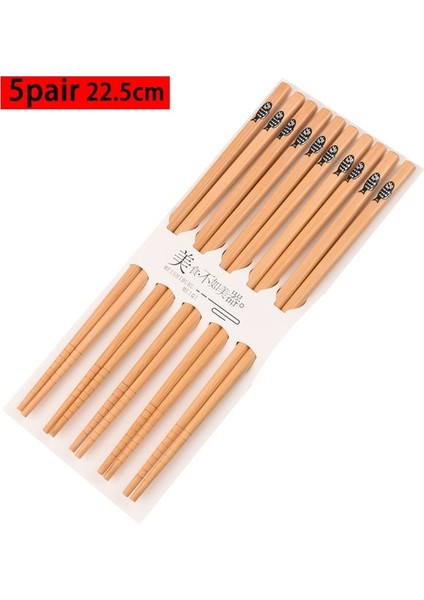 Kuaizi E Bambu Çubuklarını Sofra 5 Çift Çubuklarını Çubuklarını Set Kore Mutfak Malzemeleri Doğal Bambu Sofra Takımı Hed Seti (Yurt Dışından)
