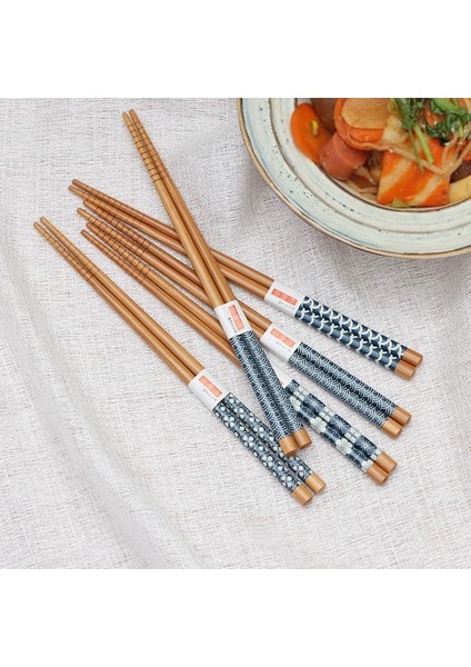 5 Çift 5 Çift Set Yeniden Kullanılabilir El Yapımı Bambu Japon Doğal Ahşap Çubuklarını Suşi Gıda Kedi Çiçek Çok Renkli Ahşap Çubuklarını (Yurt Dışından)