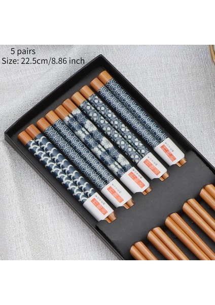1--5 Çift Kullanımlık 5 Çift Set El Yapımı Çubuk Bambu Japon Doğal Ahşap Çubuklarını Suşi Gıda Tumbler Çiçek Ahşap Çubuklarını Yenı (Yurt Dışından)