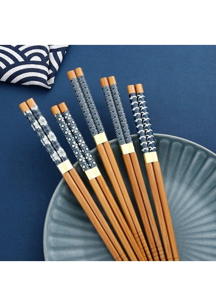 1--5 Çift Kullanımlık 5 Çift Set El Yapımı Çubuk Bambu Japon Doğal Ahşap Çubuklarını Suşi Gıda Tumbler Çiçek Ahşap Çubuklarını Yenı (Yurt Dışından)
