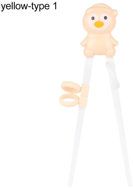 C-Yellow1 1 Çift Bebek Öğrenme Eğitim Çubuklarını Karikatür Hayvan Acemi Çubuk Sofra Çocuklar Yeme Eğitimi Yardımcı Bebek Araçları (Yurt Dışından)