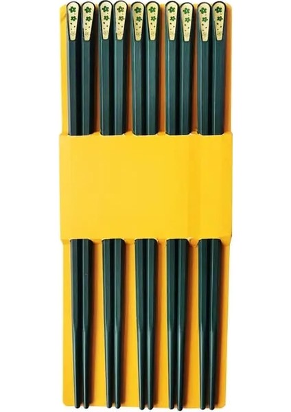 5 Çift F45 5 Çift Japon Çin Çubuklarını Kaymaz Gıda Için Suşi Çubukları Yeniden Kullanılabilir Metal Kore Çubuklarını Set Sağlıklı Alaşım Sofra (Yurt Dışından)