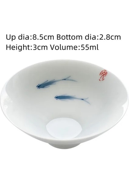 Q Lotus Çay Bardağı Porselen Zen Drinkware El Boyalı Seramik Yeni Varış Küçük Çay Kupa Balık Çin Çay Seti Aksesuarları (Yurt Dışından)