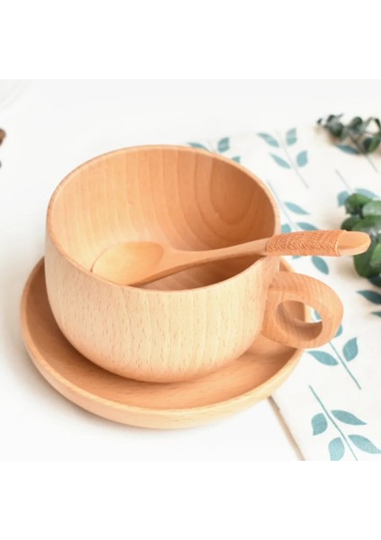 Set Ahşap Kahvaltı Kupa Kaşık ve Tabak Kayın Ahşap Öğleden Sonra Çay Süt Kahve Fincanı Ev Ofis Için Saplı Ahşap Plaka Coaster (Yurt Dışından) fırsatları