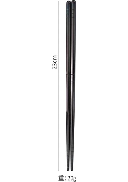 1 Çift Siyah 1 Çift 304 Paslanmaz Çelik Çin Çubuklarını Taşınabilir Kaymaz Metal Çubuklarını Suşi Çubukları Için Gıda Çubukları Mutfak Sofra (Yurt Dışından)
