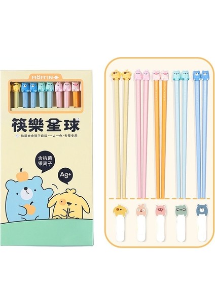 5 Çift 5 Çift Yemek Çubukları Taşınabilir Seyahat Sevimli Yemek Çubukları Gıda Suşi Çubukları Kaymaz Yeniden Kullanılabilir Temizlemesi Kolay (Yurt Dışından)