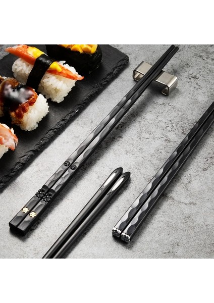 5 Pairs-05 5 Pairs Çubuk Seti Sofra Takımı Kırmızı Koyu Yeşil Siyah Suşi Sopa Kaymaz Yüksek Sıcaklığa Dayanıklı Yeniden Kullanılabilir Gıda Sopa Hediye (Yurt Dışından) fırsatları