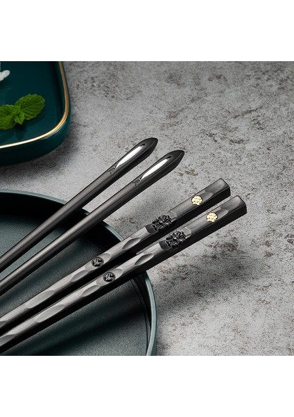 5 Pairs-05 5 Pairs Çubuk Seti Sofra Takımı Kırmızı Koyu Yeşil Siyah Suşi Sopa Kaymaz Yüksek Sıcaklığa Dayanıklı Yeniden Kullanılabilir Gıda Sopa Hediye (Yurt Dışından) indirimleri