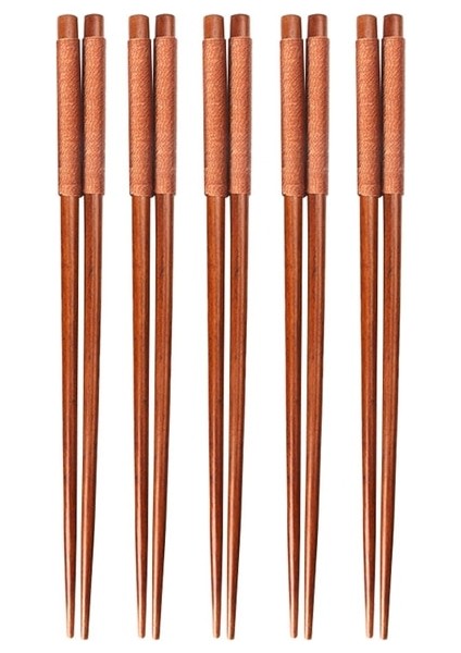 Bir Kahverengi Dize 5 Çift Japon Ahşap Çubuklar Çevre Dostu Doğal Ahşap Yeniden Kullanılabilir Çin Kore Suşi Çubuklarını Set 22 cm 2/5 Çift (Yurt Dışından)