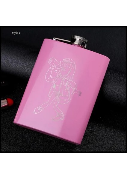 Stil 1 Relliar 21 Stil Paslanmaz Çelik Cep Şişesi 8 Oz/6 Oz Renkli ve Gül Pembe Kadınlar Viski Kış Için Taşınabilir Flagon Cep Şişesi (Yurt Dışından)