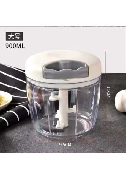 900 ml Sarımsak Ezici Et Meyve Sebze Püresi Triturator Sarımsak Kırıcı Manuel Çekme Dize Rende Öğütücü Araçları Mutfak Aksesuarları (Yurt Dışından)