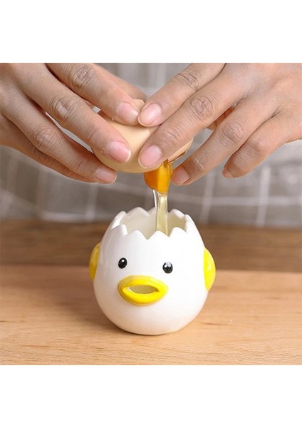 Pembe Creatieve Karikatür Kip Eigeel Beyaz Ayırıcı Keramiek Keramische Karikatür Kuiken Ei Ayırıcı Eetkamer Koken Keuken Gadget (Yurt Dışından) modelleri