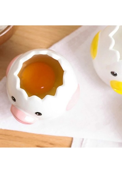 Pembe Creatieve Karikatür Kip Eigeel Beyaz Ayırıcı Keramiek Keramische Karikatür Kuiken Ei Ayırıcı Eetkamer Koken Keuken Gadget (Yurt Dışından) fırsatları