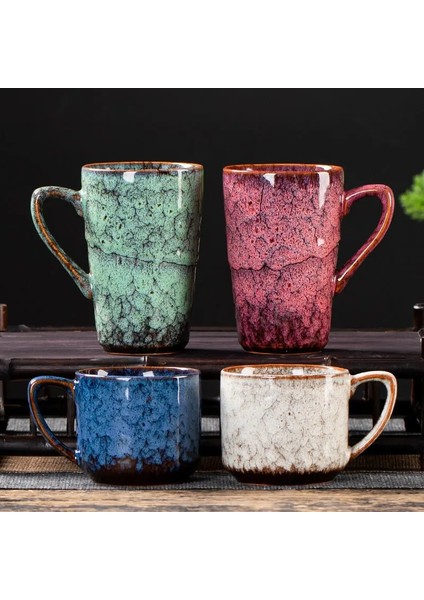 09 200/260 ml Büyük Kahve Kupa Seramik Çay Fincanı Porselen Su Expresso Fincan Çin Kung Fu Drinkweare Saplı (Yurt Dışından)