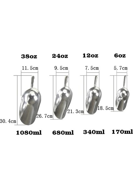 340ML Büyük Boy Alüminyum Alaşımlı Buz Küreği Tahıl Kahve Çekirdekleri Kazıyıcı Buz Kepçe Parti Bar Mutfak Depolama Ölçüm Aracı (Yurt Dışından) fırsatları