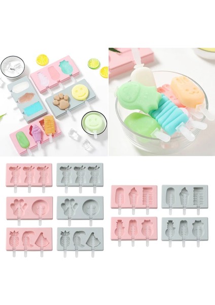 Bir Behogar Sevimli Yeniden Kullanılabilir Yumuşak Silikon Dıy El Yapımı Dondurma Pop Popsicle Maker Kalıp Kalıp Sopalarla Kapak Ev Mutfak Aletleri Için (Yurt Dışından)