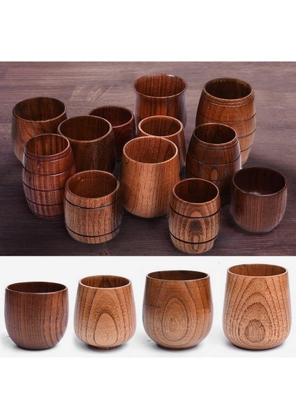 A-2 Ahşap Büyük Göbek Bardak El Yapımı Doğal Ladin Ahşap Bardak Bira Çay Kahve Süt Su Bardağı Mutfak Bar Drinkware Dropshipping (Yurt Dışından)