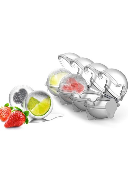 Mavi 4 Delik Buz Küpü Makineleri Yuvarlak Buz Hokeyi Kalıp Viski Kokteyl Votka Topu Buz Kalıp Bar Parti Mutfak Buz Kutusu Dondurma Yapma Makinesi Aracı (Yurt Dışından) indirimleri