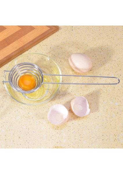 Gümüş Yeni PORTABLE1PC Spiral Paslanmaz Çelik Yumurta Beyaz Ayırıcı Yumurta Sarısı Sökücü Bölücü Uzun Saplı Mutfak Aracı (Yurt Dışından) modelleri