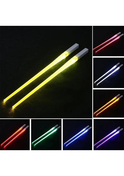 Yemek Çubukları Mavi 1 Çift LED Işın Kılıcı Yemek Çubukları Işıklı LED Işın Kılıcı Yemek Çubukları Mutfak Aletleri Taşınabilir Gıda Güvenli LED Yemek Çubukları (Yurt Dışından)