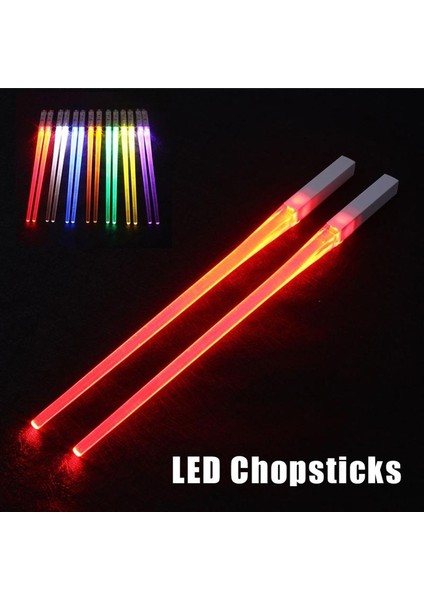 Yemek Çubukları Mavi 1 Çift LED Işın Kılıcı Yemek Çubukları Işıklı LED Işın Kılıcı Yemek Çubukları Mutfak Aletleri Taşınabilir Gıda Güvenli LED Yemek Çubukları (Yurt Dışından)