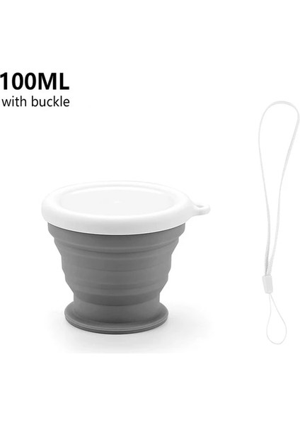 GREY-1PC-100ML Katlanır Silikon Bardak Kahve Kupaları Seyahat Katlanabilir Silikon Bardaklar Taşınabilir Handcup Geri Çekilebilir Gıda Sınıfı Katlanabilir Su Bardakları (Yurt Dışından)