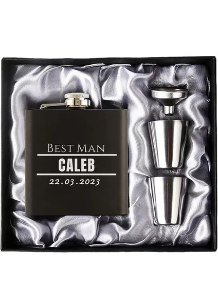 Stil 16 Kişiselleştirilmiş Isim Cep Şişesi Seti Doğum Günü Hediyesi Özel 6 Oz Paslanmaz Çelik Şişe Düğün Iyilik En Iyi Adam Damat Hediye Sağdıç Hediye (Yurt Dışından)