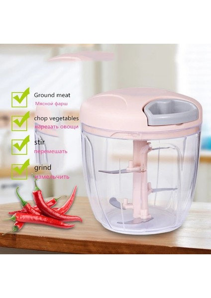 900 ml Sebze Kesici Havuç Dilimleme Sarımsak Soğan Kıyıcı Mutfak Aracı Aksesuarları Gıda Soyucu Basın Ezici Peynir Kırıcı Kıyma Makinesi (Yurt Dışından)