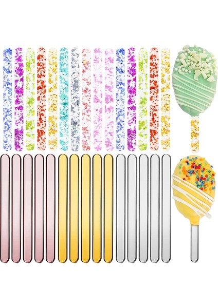 B07 11.5x1 cm 10 Adet Yeniden Kullanılabilir Akrilik Dondurma Çubukları Payet Şeker Lolipop Çubuk Dondurma Çubuğu Hawaii Düğün Doğum Günü Partisi Tedarik Zanaat (Yurt Dışından)