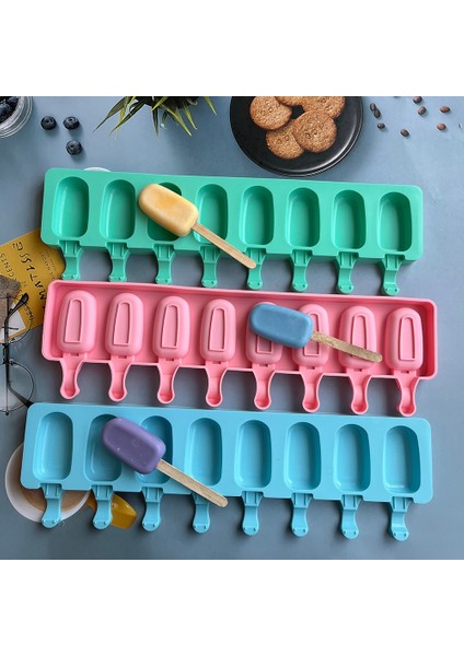50 Adet Çubuk 8-Kavite Silikon Dondurma Kalıp Elmas Küçük Oval Dıy Ev Yapımı Popsicle Kalıpları Tatlı Buz Pop Lolly Maker Yeniden Kullanılabilir Aracı (Yurt Dışından) fırsatları