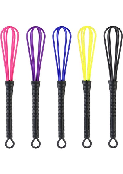 Renkli Çırpma Yumurta Mikseri Salon Boyası Balon Saç Karıştırıcı Renkli Çırpıcı Çırpma Balonu Mutfak Mini El Silikon Kuaför Kırbaç Pişirme Teli (Yurt Dışından)