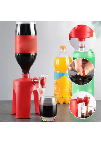 Kırmızı - 1 Yaratıcı Soda Kola Şişesi Baş Aşağı Içme Dispenseri Tasarrufu Su Içecek Dispenserleri Musluk Parti Ev Bar Mutfak Aletini Satın Alın (Yurt Dışından) fiyatları