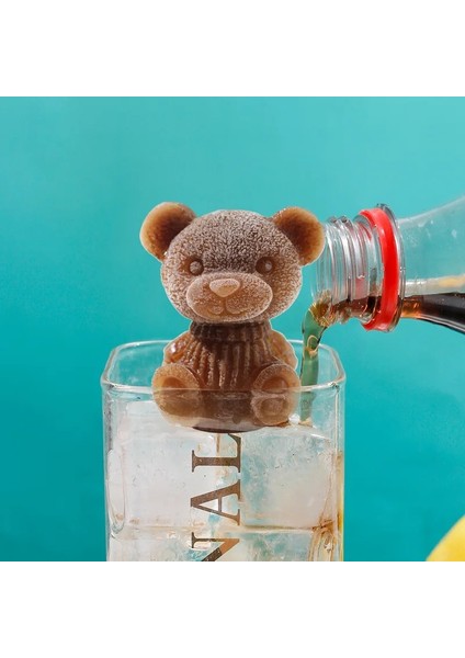 L 3D Teddy Bear Buz Kalıp Silikon Buz Yapım Makinesi Dıy Sabun Kalıp Dondurma Aracı Viski Şarap Kokteyl Kahve Suyu Kek Dekorasyon (Yurt Dışından) fiyatları