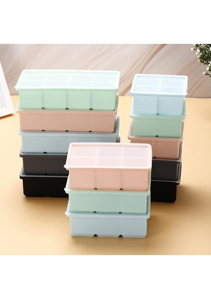 Mavi 8 Izgara 4/6/8 Izgaralar Buz Küpü Tepsi Dıy Silikon Dikdörtgen Dondurma Makinesi Istiflenebilir Yapışkan Olmayan Yırtılmaya Dayanıklı Şerbet Kalıp Mutfak Gereçleri (Yurt Dışından)