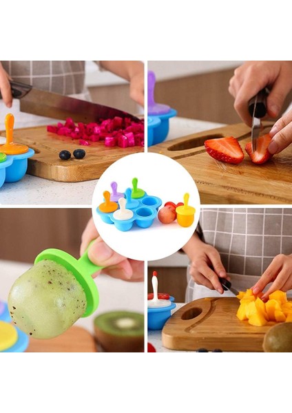 1 Adet Buzlu Şeker 1 Adet 7 Delik Silikon Dıy Dondurma Pops Kalıp Dondurma Topu Makinesi Popsicles Kalıpları Bebek Meyve Sallamak Ev Mutfak Aksesuarları Aracı (Yurt Dışından)