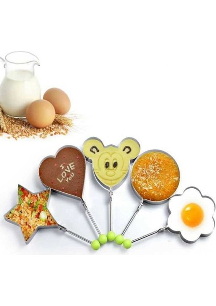 Yeşil 1 Adet 5 Şekiller Paslanmaz Çelik Kızarmış Yumurta Şekillendirici Yumurta Kalıp Dıy Kahvaltı Yumurta Gözleme Yüzükler Sandviç Mutfak Gereçleri Gereç Pişirme Araçları (Yurt Dışından)