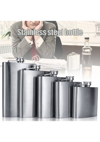 9 Oz Paslanmaz Çelik Askeri Flagon Hip Likör Şişesi Viski Alkol Cep Şarap Şişesi Hip Mataralar Drinkware Beyefendi Aksesuarları (Yurt Dışından)