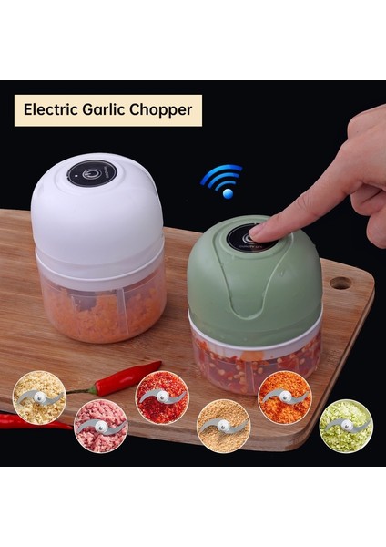 Beyaz 100ML 100/250ML Mini Elektrikli Sarımsak Kıyıcı USB Kıyma Makinesi Sarımsak Ezici Makinesi Dayanıklı Sebze Kırıcı Mutfak Alet Aracı (Yurt Dışından)