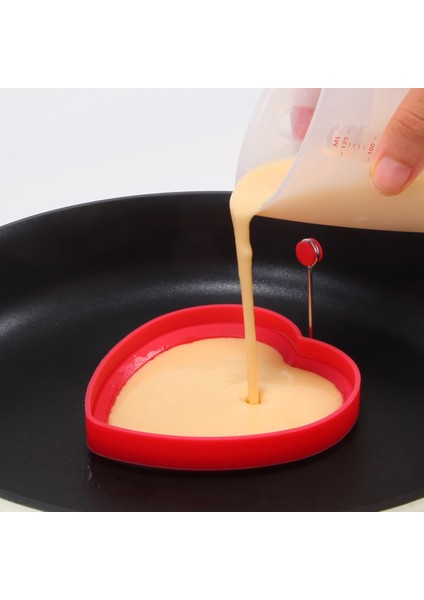 4 Adet Kırmızı B 4 Adet Kırmızı Silikon Kızarmış Yumurta Gözleme Halkası Omlet Kızarmış Yumurta Yuvarlak Şekillendirici Yumurta Kalıp Pişirme Kahvaltı Tava Fırın Mutfak (Yurt Dışından)