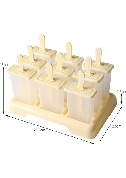 9 Delik-Bej Dondurma Popsicle Kalıp Dıy Dondurma Makinesi Plastik Çubuk ile Ev Yapımı Buz Kutusu Buz-Lolly Kalıp Buz Küpü Tepsisi Mutfak Aletleri (Yurt Dışından)