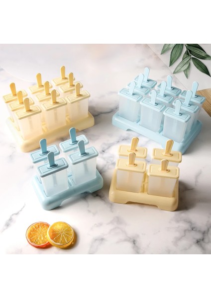 9 Delik-Bej Dondurma Popsicle Kalıp Dıy Dondurma Makinesi Plastik Çubuk ile Ev Yapımı Buz Kutusu Buz-Lolly Kalıp Buz Küpü Tepsisi Mutfak Aletleri (Yurt Dışından)