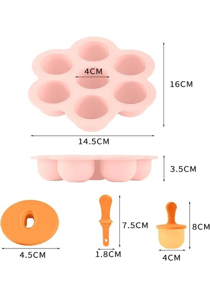 Blue-2pcs 1 Adet 7 Delik Dıy Dondurma Pops Silikon Kalıp Dondurma Topu Makinesi Popsicles Kalıpları Bebek Meyve Shake Ev Mutfak Aksesuarları Aracı (Yurt Dışından)