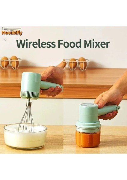 GREEN-100ML Parçalayıcı 3 Hızlı Kablosuz Mikser Yumurta Çırpıcı Elektrikli El Taşınabilir Kek Pişirme Için Çırpma Çok Fonksiyonlu Mini Mutfak Robotu Thermomix (Yurt Dışından) fiyatları
