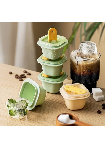 6 Adet Mavi Kare Buz Küpü Kalıpları Gıda Sınıfı Silikon Dondurma Kalıp Tepsisi ile Dondurma Çubuğu Dıy Jöle Puding Yaz Buzlu Içecek Topu Makinesi (Yurt Dışından) indirimleri