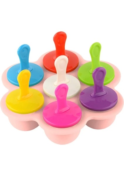 Pembe Dondurma Pops Silikon Kalıp Dondurma Topu Makinesi Popsicles Kalıpları 7 Delik Dıy Gıda Takviyesi Araçları Meyve Sarsıntı Aksesuarları (Yurt Dışından) fiyatları