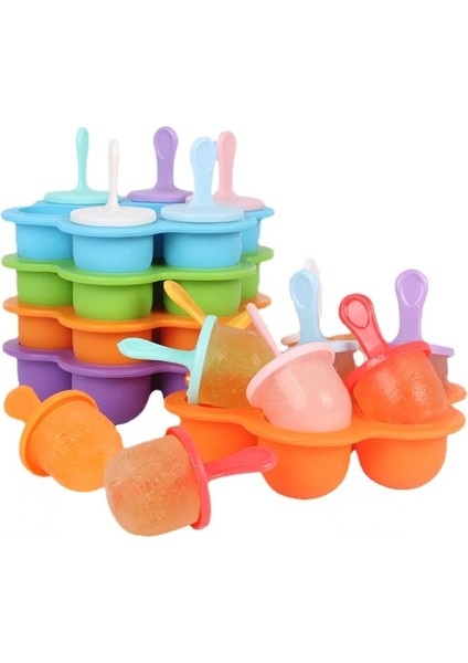Pembe Dondurma Pops Silikon Kalıp Dondurma Topu Makinesi Popsicles Kalıpları 7 Delik Dıy Gıda Takviyesi Araçları Meyve Sarsıntı Aksesuarları (Yurt Dışından) modelleri
