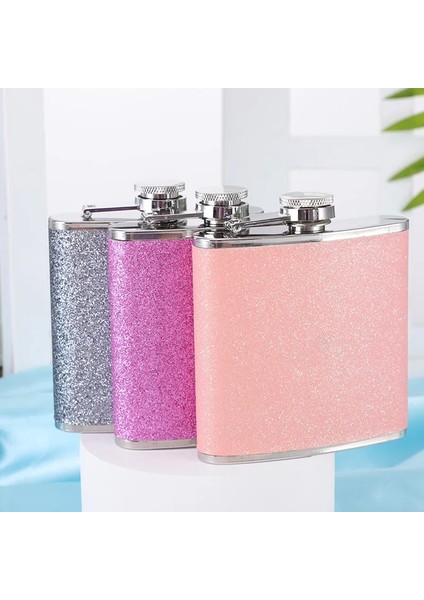 WS4600-GREY-7OZ Viski Şişesi 8oz 7oz 6 Oz Paslanmaz Çelik Şişe Alkol Nedime Hediye Viski Şişesi Sağdıç Hediyeler Alkol Şişesi (Yurt Dışından)