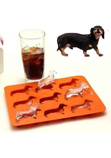 Yeşil Dachshund Köpek Şekilli Buz Küpü Kalıpları Mutfak Silikon Çikolata Kurabiye Kalıbı Dıy Yaratıcı Ev Dokuz Izgaralar Buz Kalıbı Pişirme Araçları (Yurt Dışından) modelleri